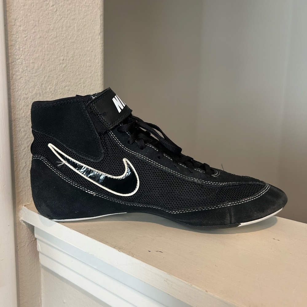 Nike Speed Sweep Wrestling Shoes Black 366683-001 High Top Lace Mens Size 9.5 - Picture 3 of 9